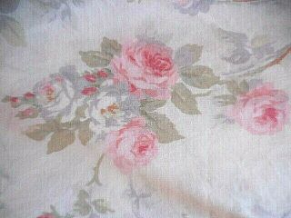 ❤️ RARE RALPH LAUREN FAYE Pink roses floral QUEEN flat sheet Cottage chic ❤️ 5