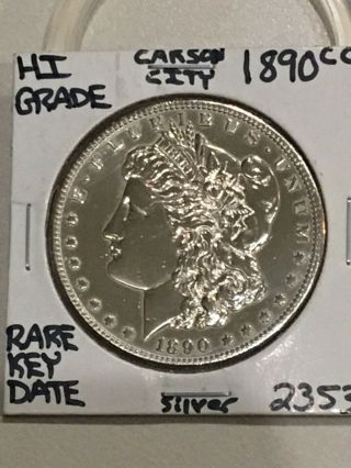 1890 Cc Morgan Silver Dollar Rare Key Date Looking Coin