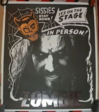 Rare Rob Zombie Sissies Stay Home Art Silver Print Poster 20 X 23 Living Dead