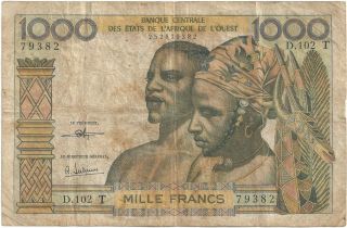French West Africa - Togo - 1000 Francs 1959 - 65 Rare Sign