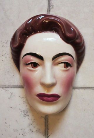 Clay Art Ceramic Face Wall Mask,  Joan Crawford,  Extremely Rare