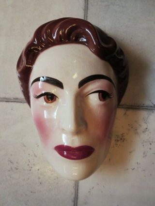 Clay Art Ceramic Face Wall Mask,  Joan Crawford,  Extremely Rare 4