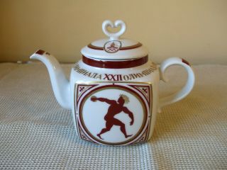 Rare 1980 Moscow Olympic Games Porcelain Teapot Made In Ussr