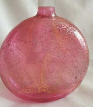 RARE Isle of Wight Studio Glass Pink Azurene Atomiser Signed Produced for Gregor 4
