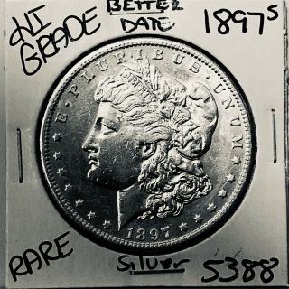 1897 S Morgan Silver Dollar Hi Grade U.  S.  Rare Coin 5388