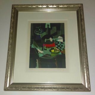 Marcel Mouly Lithograph Abstract Signed Listed French Artist Framed Picasso Rare