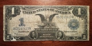 1899 $1 Silver Certificate Black Eagle Speelman/white Rare 417a