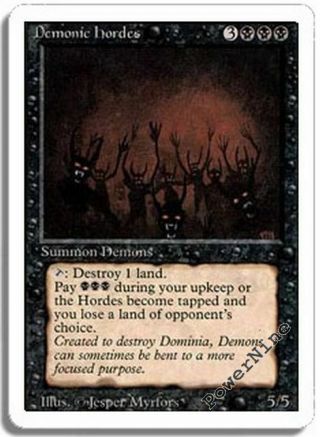 1 Played Demonic Hordes - Black Revised 3rd Edition Mtg Magic Rare 1x X1
