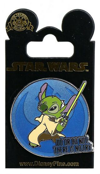 2015 Disney Star Wars Quotes Stitch As Yoda Pin With Packing Rare