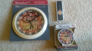 Star Trek Vintage Westclox Clocks (3) - - As A Set.  All Work Rare