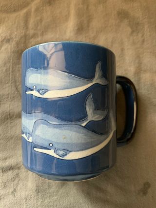 Rare,  Htf Hand Crafted Otagiri (omc) Textured Whale Coffee Cup Mug Euc