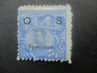 South Wales Stamps: 1888 - 89 Overprint Specimen - Rare (g179)