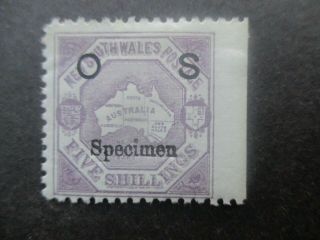 South Wales Stamps: 1888 - 89 Overprint Specimen - Rare (g178)