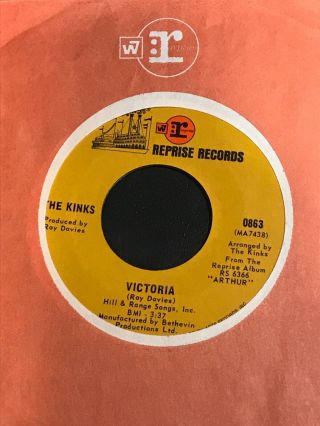 Nm 1969 Rare The Kinks “victoria / Brainwashed” Reprise 0863 45