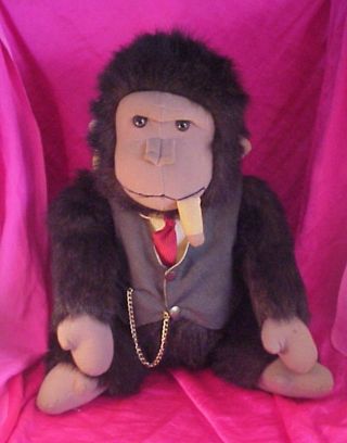Rare 19 " Russ The Boss Gorilla In Suit W/ Cigar Plush Stuffed Animal Figure Doll