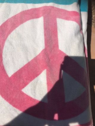 Rare 90s Tommy Hilfiger Towel Peace Sign Logo Pool Beach Girls 3
