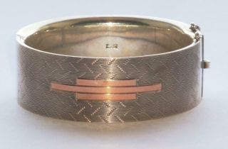 Very Rare Large Finest Quality Antique Large Wide Heavy Silver Gold Cuff Bangle