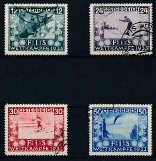 [37981] Austria 1933 Ski Good Rare Set Very Fine Stamps Value $450