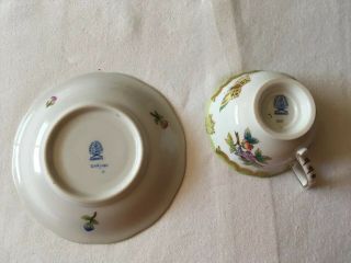 RARE Herend Queen Victoria Tea Cup and Saucer 735 VBO Butterfly And Floral Decor 4