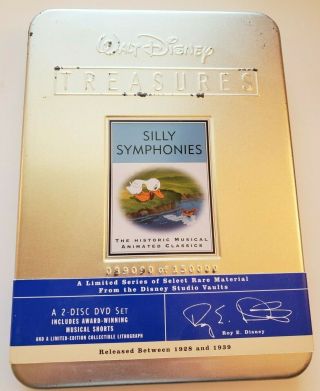 Walt Disney Treasures Silly Symphonies Dvd Set Oop,  Plays W/tin Rare