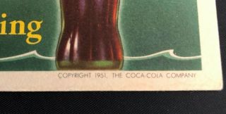 Antique Coca Cola Cardboard Sign 1951 Rare Vintage (Mo1) 4
