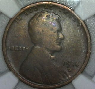 1914 - D Lincoln Wheat Cent Penny Ngc Vg Details Rare Key Date