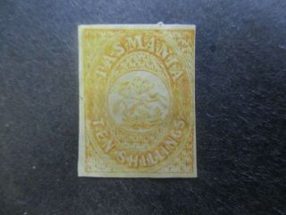 Tasmania Stamps: 1863 - 1864 10/ - Imperf - Seldom Seen - Rare (d209)