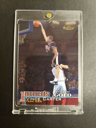 Vince Carter 2000 - 01 Topps Finest Moments Usa The Dunk Going For Gold Rare /1000