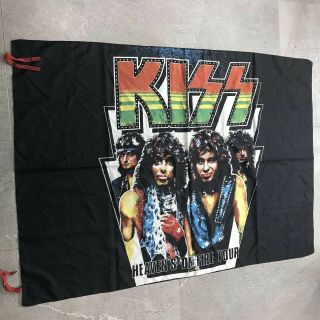 Vintage Kiss Concert Promotional Heavens On Fire Tour Flag Banner Rare