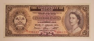 Belize 2 Dollars 1974 Banknote Rare