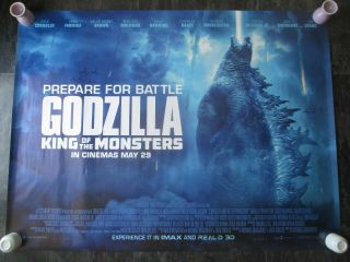 Godzilla Uk Movie Poster Quad Double - Sided Cinema Poster 2019 Rare
