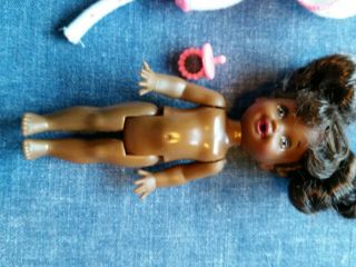 Rare 1994 Black Barbie Baby/kelly Doll with pacifier and Barbie robe 5