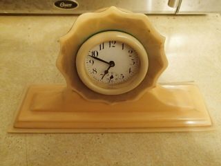 Haven Clock Co.  Ivory Shelf/mantel Clock Rare Needs Work As - Is