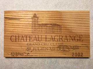 1 Rare Wine Wood Panel Chateau Lagrange Vintage Crate Box Side 8/18 1018