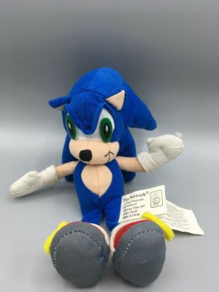 Sega Sonic X Plush Stuffed Doll 8 " Sonic The Hedgehog Vintage Toy Network Rare