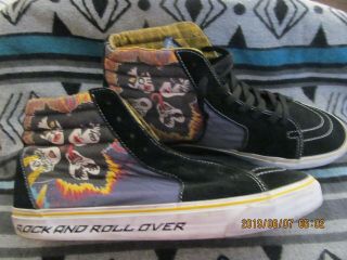 KISS Rare ROCK AND ROLL OVER Vans sk8 hi Shoes SIZE 12 mens Gene Simmons 3