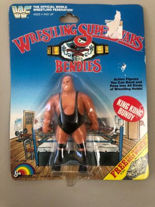 Wwf Wrestling Superstars Bendies Ljn King Kong Bundy 1985 - Rare