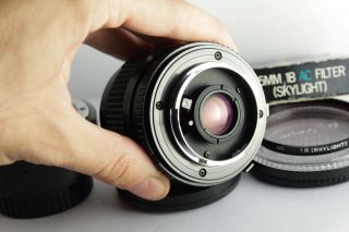 rare Minolta MD Macro Rokkor 50mm f/3.  5 MF Lens,  1:1 Adapter w/ filter & caps 8