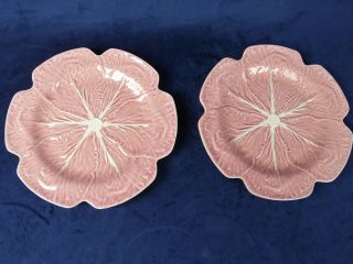 2 Rare 12 " Bordallo Pinheiro Portugal Pink Cabbage Lettuce Dinner Plate Platter