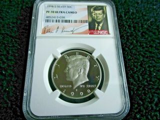 Rare 1998 S Silver Ngc Pf70 Ucam Signature Label Low Mintage And Pop