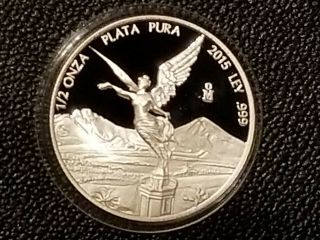 2015 Mexico 1/2 Oz Silver Libertad Proof In Capsule Key Date 2,  500 Minted Rare