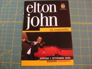 Elton John Concert Program Italy September 2005 Rare