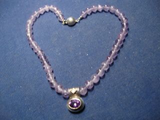 Rare Artisan Amethyst Sterling Silver Big Chunky Necklace