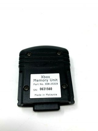Rare Xbox Memory Card Unit - X08 - 25319 - Xbox
