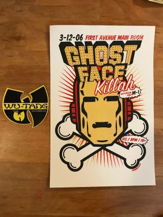 Rare The Wu Tang Clan & Ghostface Killah Screen Print Poster & Stickers Hip Hop