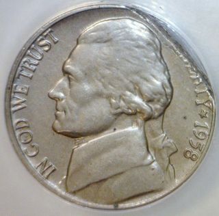 1958 ANACS ERROR Rare Certified STRAIGHT CLIPPED Jefferson Nickel Coin Clip NR 2