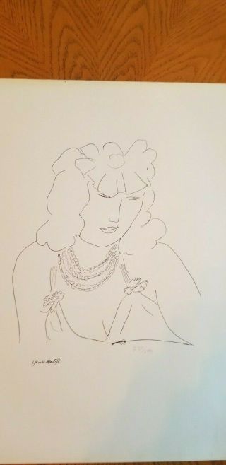 Henri Matisse - Femme Lithograph On Paper.  Rare Limited Edition 237 Of 500.