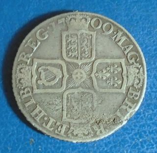 1709 Queen Anne Shilling,  3rd Bust,  V.  Rare.  925 Silver,  Corrosion Ek
