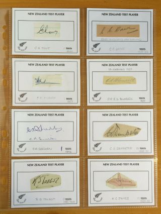 1920s 8 Rare Signed Zealand Test Cards Ro Talbot Fisher Rowe Blundell Dacre