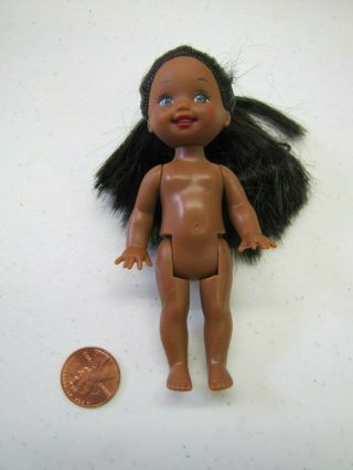 Barbie Kelly Doll African American Girl Bright Brown Eyes Mattel Loose Rare 2